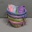 JOYIN 4 Pcs Easter Bamboo Baskets Gift Woven Baskets with Handles and 4 Colors Grass Paper Shreds, Candy Wicker Candy Toys StorageBucket for Easter Egg Hunt, Kids Party Supplies(9" X 8")