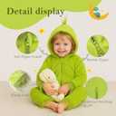 LiuSuper Unisex-Baby Animal Flannel Hooded Romper for Infants Toddlers 0-4T Halloween Winter Jumpsuit for Boys Girls (Green)