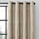 Light Brown and Silvery 100% Blackout Jacquard Geometric Pattern Curtains,52 Inch Wide 96 Inch Length 2 Panels, Thermal Insulated Noise Reducing Anti-Rust Grommet Drapes for Bedroom Living Room