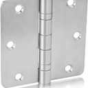 Golenwarm 3 Pack 304 Stainless Steel Door Hinges, Satin Nickel Brushed Non Removable Pin Heavy Duty Ball Bearing Door Hinges 3.5 Inch, Commercial and Residential Door Hardware, with 1/4 Inch Radius