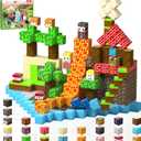 2 x 200 PCS Building Blocks, 3D Construction Build Toys, STEM Sensory Building Cubes Gifts for Valentines Day, Easter Basket Stuffers (Multicolor-200PCS)
