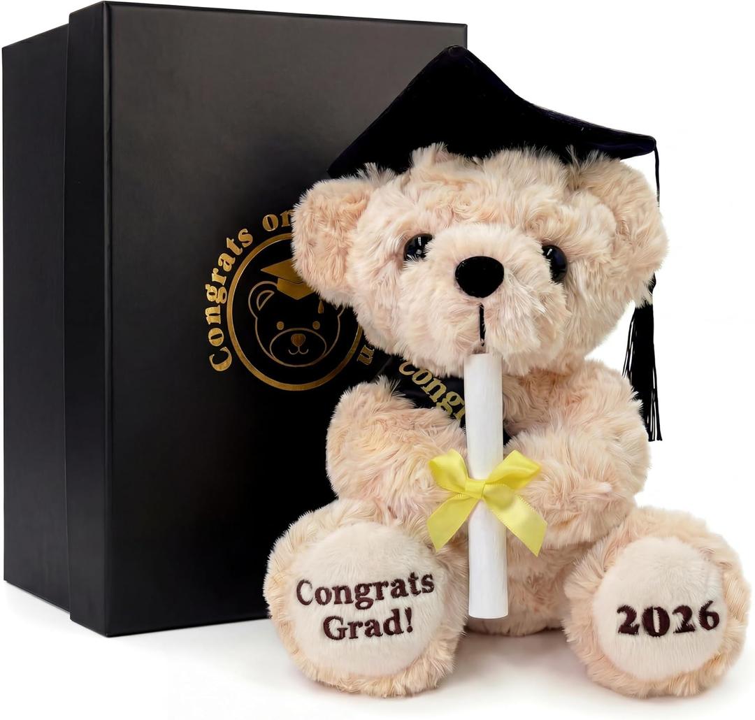 Class of 2026 Graduation Bear -Adorable Graduation Gifts for Boys and Girls- Grad Plush Animal Gift- 2026 Inspirational Plush Toy for High School Grads-8 inches | Congrats Grad