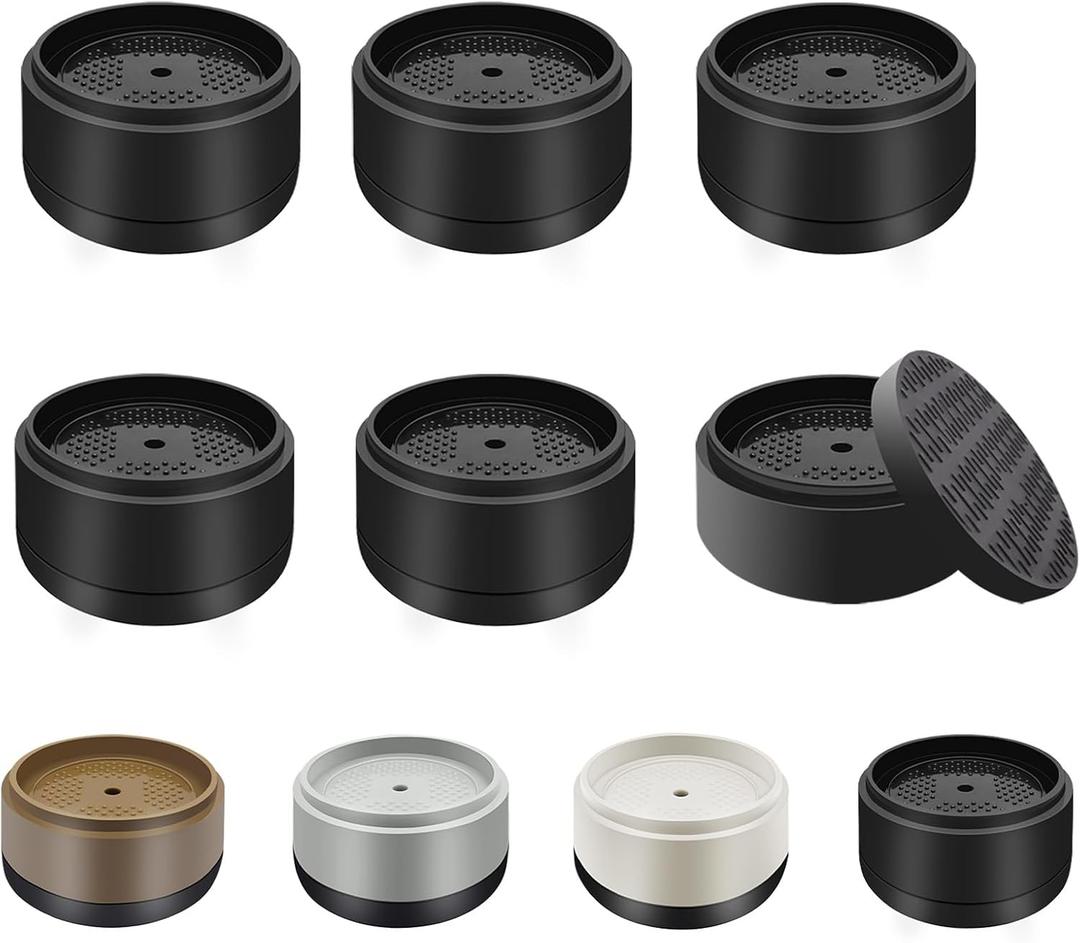 Furniture Risers Bed Risers Heavy Duty 1 inch, 2 inch, 3 inch, 4 inch Round Adjustable Bed Lifts Riser for Desk Legs Table Couch Sofa Chair Refrigerator Washing Machine (1 Inch, Black, 6 Pack)