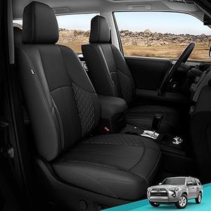 for Toyota 4Runner Seat Covers 2011 2012 2013 2014 2015 2016 2017 2018 2019 2020 2021 2022 2023 2024, Custom Fit Car Seat Covers Full Set, Waterproof Leather, for 5-Seater Model - Black