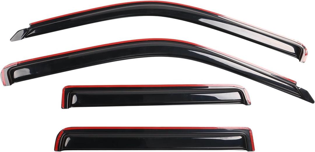 in Channel Window Visors Compatible with 1991-2005 Ford Explorer & Explorer Sport Trac & Mercury Mountaineer, Sun Rain Guard Smoke Slim Style Sun Rain Wind Guards Wind Deflector 4Pcs by IKON