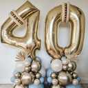 Champagne Gold 3 Balloon Number,40 Inch Light Gold 3 Balloons Big Foil Mylar Helium Number 3 Balloon for Birthday Party Anniversary Decorations
