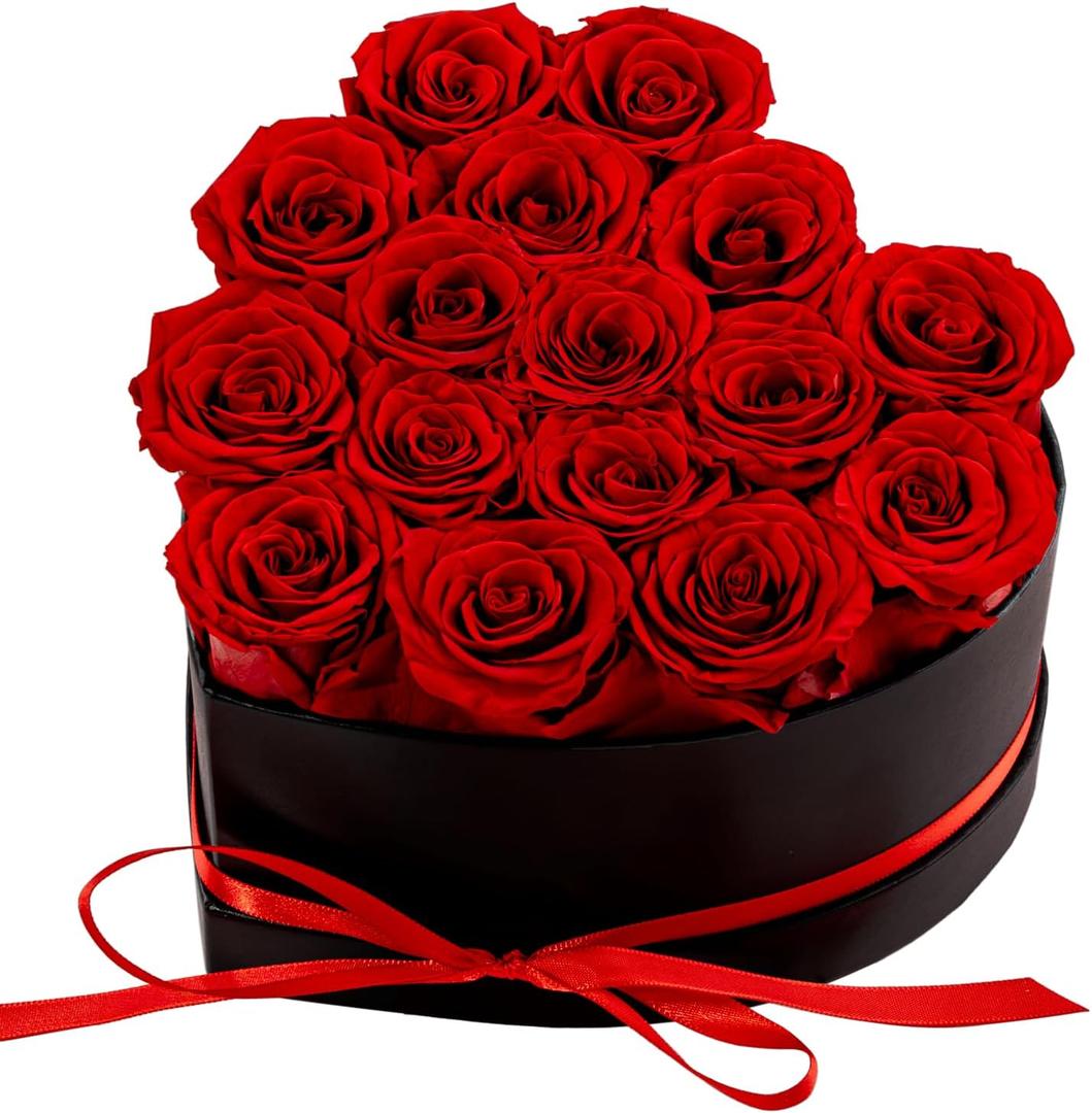 Forver Preserved Roses in a Box, Flowers for Her,Eternal Roses Preserved Flowers for Delivery Prime Birthday, Mothers' Day, Valentine's Day, Christmas (Red, 16 Roses)