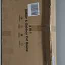 Outdoor Heated Cat House in Winter,Extremely Insulated & Weatherproof,Elevated Feral Cat Shelter with Waterproof Eaves & Escape Door for Outside Stray Barn Cat (Dark Green, XL) (29.1"L x 16.9"W x 20.5"H)