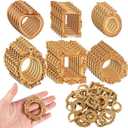 90 Pieces Gold Vintage Resin Picture Frame Antique DIY Manicure Jewelry Small Display Frames Small Picture Frame Oval Rectangle Wall Hanging for Manicure Photo Home Decoration (Gold)