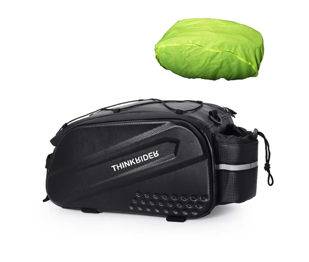 ThinkRider Bike Bags for Bicycle Rear rack 14L Hard Shell Waterproof Bike Ebike Trunk Pannier Saddle Seat Bag Carrier with Reflector, Rain Cover & Shoulder Strap for Commuter Travel Outdoor