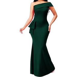 sexycherry Formal Dresses for Women Cocktail Sexy Off Shoulder Floor Length Long Evening Party Dress Green M