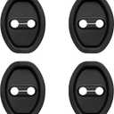4PCS Car Door Lock Silicone Cover Sound Dampening Pad Silicone Car Door Latch Lock Cover Strike Protector Universal Latch Guard Slam Stopper Shock Absorber for Interior Auto Gate Latches (Black)
