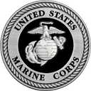 USMC Medallion  2.25 Inches  Black and Silver Marine Corps EGA Eagle Globe Anchor Emblem