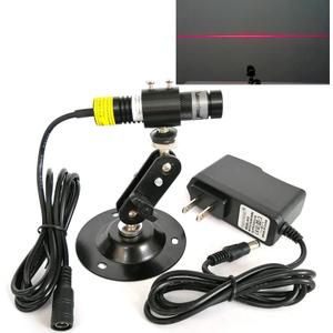 638nm Red Line Light Module Generator Projector Marker Locator for Cloth Sawmill Wood Stone Tiles Alignment (+AC-DC adpter+Holder, Red Line)