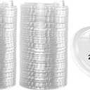 200 Pack Plastic Clear Strawless Snap Disposable PET Lids Fits Cups for Iced Coffee, Milkshake, Slurpee, Ice cream, Razzle, Slush, Smoothy, Party's