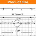 JJV Stainless Steel Sink Grid and Protectors for Bottom of Kitchen Sink, 26" x 14" with Rear Drain for Single Sink Bowl, for sink protectors for kitchen sink