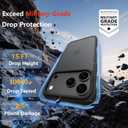 2 x for iPhone 17 Pro Max Case Compatible with Military Grade Drop Protection Slim Translucent Matte Shockproof with Anti-Fingerprint Phone Case (Black, iPhone 17 Pro Max)