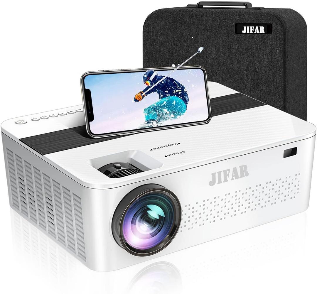 JIFAR Projector 4K with 5G WiFi & Bluetooth,1100ANSI Outdoor Projector with 450" Display,Movie Projector Support 4K,Dolby Audio,Zoom,Keystone,20W Speaker,4K Home Projector for TV Stick,iOS,Android,PS5
