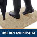 OLANLY Dog Door Mat for Muddy Paws 47x32, Absorbs Moisture and Dirt, Absorbent Non-Slip Washable Doormat, Quick Dry Chenille Mud Mat for Dogs, Entry Indoor Entryway Carpet for Inside Floor, Beige