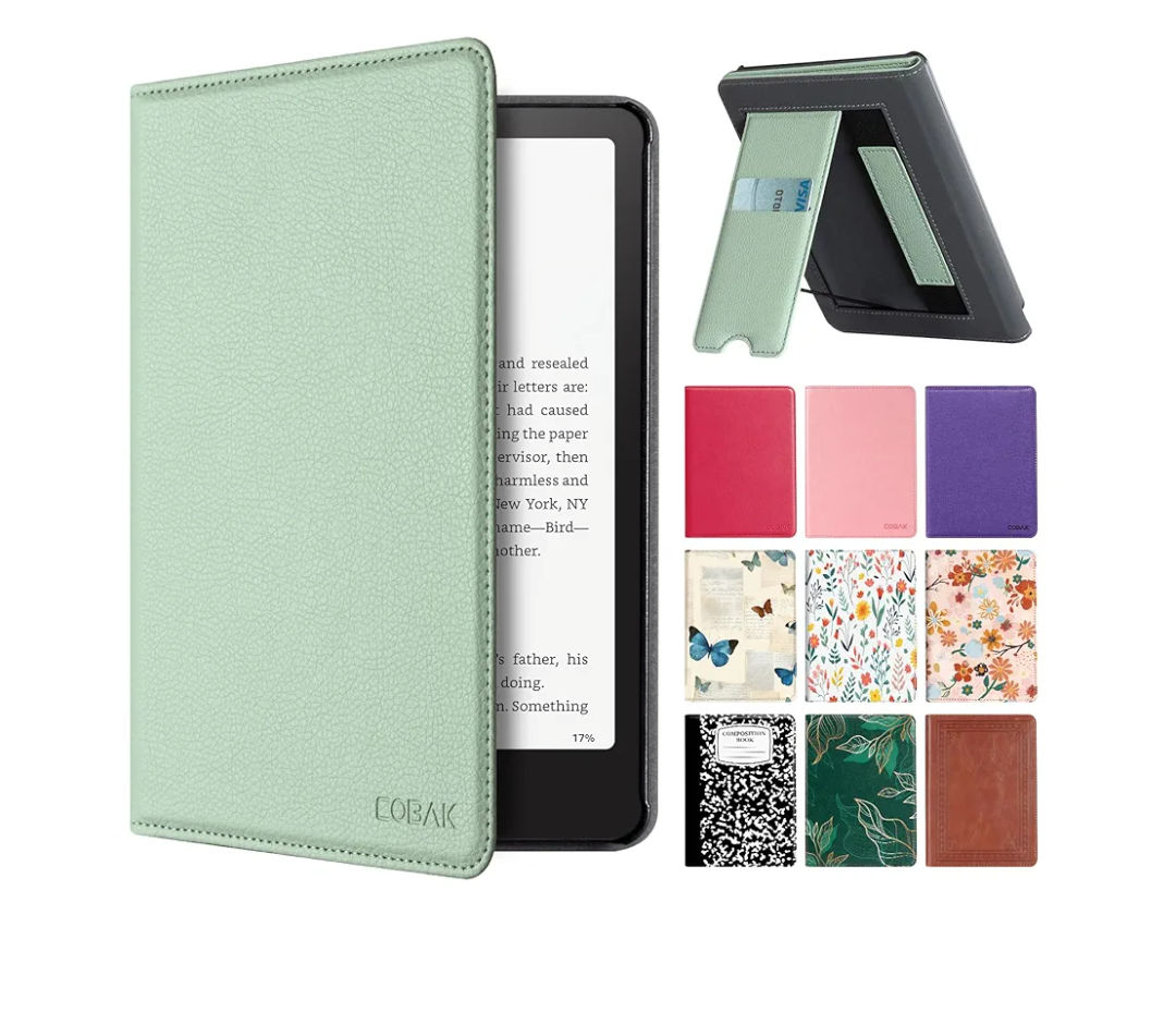 CoBak Stand Case for 7" Kindle Paperwhite 12th Gen 2024 and Kindle Colorsoft with Hand Strap - Compatible with MagSafe, for Samsung/Belkin/Anker Wireless Charging Pads, Durable, Auto Sleep Wake