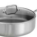 Tramontina Tri-Ply Clad Stainless Steel 6-Quart Saute Pan with Glass Lid, Induction-Ready Cooking Pan, Dishwasher-Safe, NSF-Certified