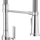 Delta Ermelo Pro Style Commercial Kitchen Faucet with Pull Down Sprayer, Chrome Single Hole Kitchen Sink Faucet, Single Handle, Chrome 18887-DST