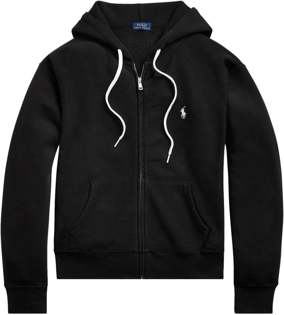 Polo Ralph Lauren Women's Full Zip Hoodie (Large, Luxury Black)