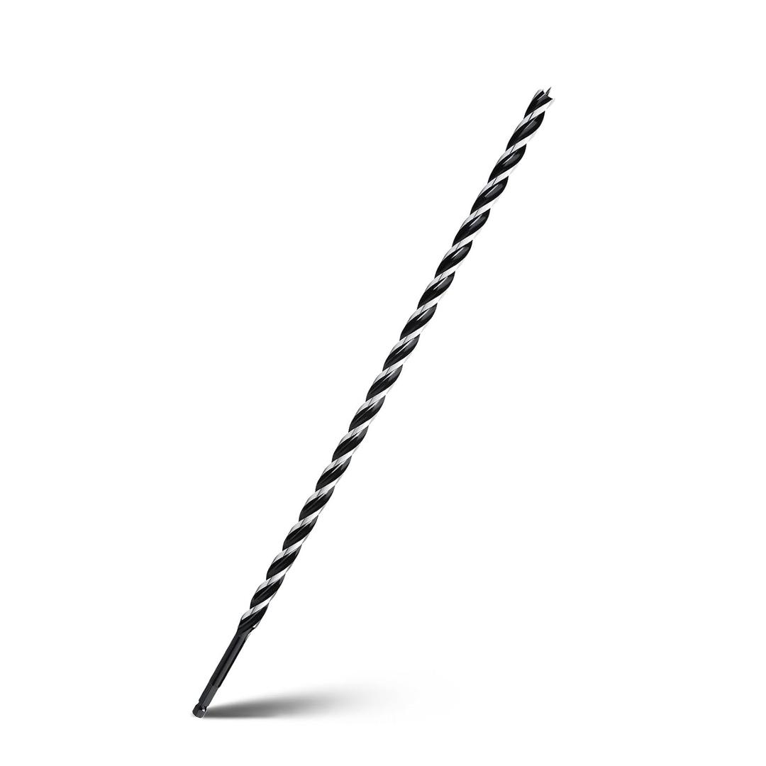 1/2" x 24" Auger Drill Bit for Wood, Hex Shank Tri Flute Ship Auger Long Drill Bit for Soft and Hard Wood,Tree Stump,Plastic,Drywall and Composite Materials