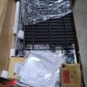 Rolanstar Twin Size Bed Frame with LED Lights and Charging Station, Upholstered Bed Storage Headboard & Drawers, Heavy Duty Wood Slats, Easy Assembly, White