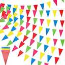 Tatuo 820 ft 500 Pcs Pennant Banner Flag String Hanging Triangle Bunting Flag for Carnival Party Outdoor Events Birthday Classroom Decoration(Colorful)