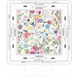 Tegeme Chinoiserie Mahjong Mat 22" x 22"Colorful Floral Mat Anti Slip and Noise Reduction Multi Purpose Game Table Cover Non-Slip Noise Reduction Gaming Rug for Mahjong, Card, Board Tile Games