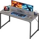 PRAISUN 48 X 24 Inch Computer Desk with Deeper Desktop, Gaming Office Writing Work Desk for Home Office, Study, Bedroom, Work from Home, Metal Frame, Grey, 47*23.6inch