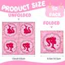 50Pcs Pink Girl Napkins, 6.5 x 6.5 Inches Princess Party Napkins, Princess Birthday Decorations Princess Napkins, for Pink Girl Baby Shower Party Supplies (50)