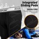 KOOPOW Youth Boys Padded Compression Sliding Shorts Pants with Soft Protective Athletic Cup & Pocket, Baseball Slider Underwear for Kids, Baseball, Football, Lacrosse