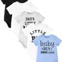 PATPAT Baby Bodysuits Supersoft Bamboo Viscose - Short Sleeve Boys and Girls - Newborn Infant Unisex Clothes Pack (0-3 Months)