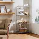 IZEUK 4-Tier Chrome Metal Storage Shelves, Adjustable Wire Shelving Unit Organizer for Kitchen, Bathroom, Home, 1000 lbs, 13.7" D x 23.6" W x 53.4" H