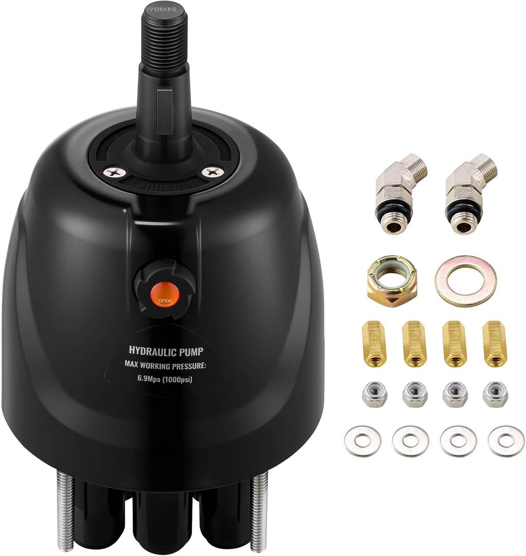 VEVOR Outboard Hydraulic Steering Pump, 300 HP Hydraulic Pump Helm, HH5271-3 Front Mount, for Cruisers Runabouts Boats