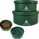 AVERYDAY 50 Oz Travel Dog Bowls with Lids, 2-in-1 Portable Pet Bowls for Food and Water, Leakproof Travel Dog Food & Water Bowl for Outdoor, Camping, Travel Dog Feeding Bowl, Daycare Pet Bowls (Green)