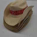 Podzly 12 Piece Straw Cowboy Hats - Stylish Western Cowboy Hat for Men and Women - Ideal Summer Party Accessory
