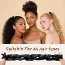 2 x 3PCS Adjustable Hair Ties, Afro Puff Satin Hair Tie Elastics Satin Non-Damage Adjust Ponytail Holders for Black Women Thick and Nature Style