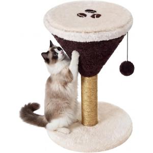 Sosation Espresso Martini Cat Scratcher 19.7" H Cat Scratching Post Scratcher with Dangling Ball for Indoor Cats Scratching Post for Kittens and Medium Large Cats