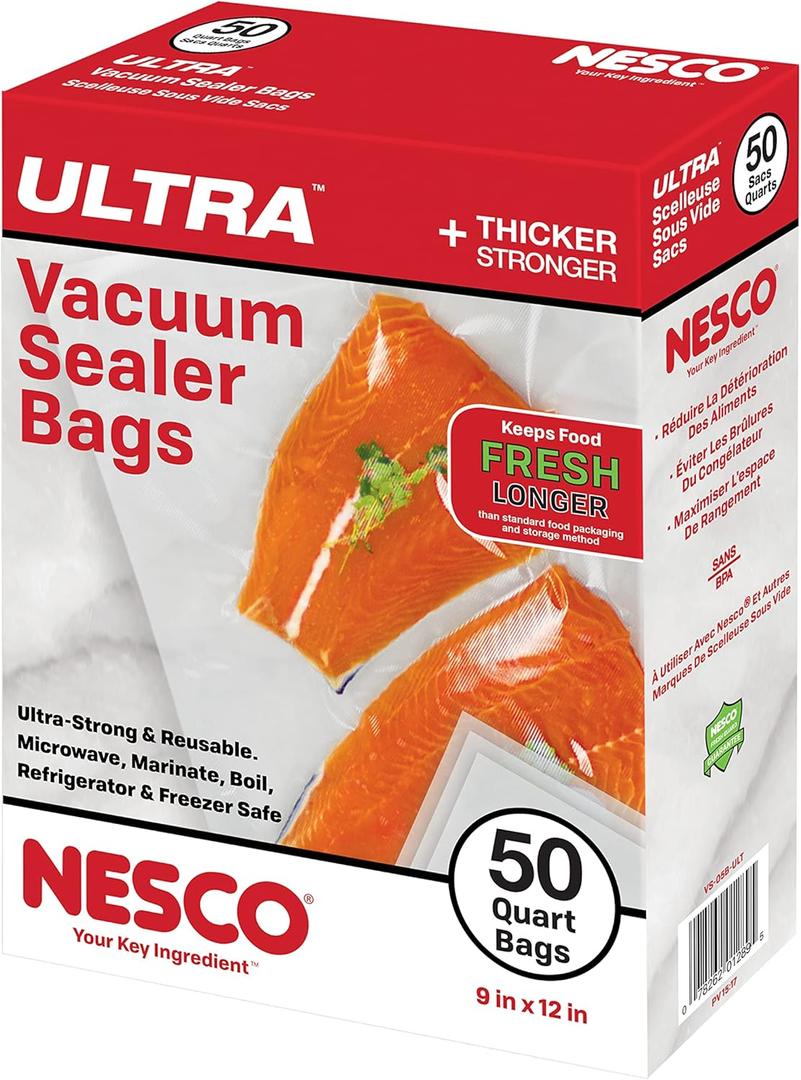 Nesco Heavy Duty Vacuum Sealer Bags- Quart 50 count
