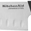 KitchenAid Classic Santoku Knife with Custom-Fit Blade Cover, 7-inch, Sharp Kitchen Knife, High-Carbon Japanese Stainless Steel, Black