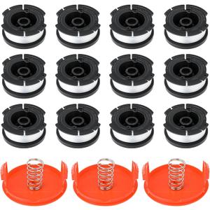 String Trimmer Line for Black and Decker ,AF-100 String Trimmer Replacement Spool, 30ft 0.065" Trimmer Line Replacement Spool for Black and Decker Weed Eater String(12Line Spools, 3 Caps, 3 Springs)