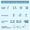 3-Pack 150N Automatic Inflatable Life Jacket Adjustable Nylon Swim Vest with CO2 Inflation, Reflective Strips & Safety Buckle, Adult