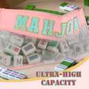 American Mahjong Card Holder with High-Light Bar Indicator Ruler, PVC Mahjong Accessory for Beginners, Rule Sheet Holder for Game Night, Pink, 12 x 12 Inches