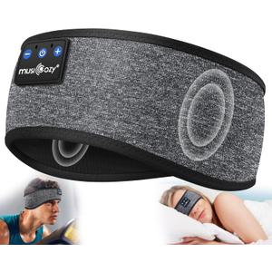 MUSICOZY Bluetooth 5.4 Sleep Headphones Sports Headband Headphones, Wireless Earphones Music Sleep Earbuds for Side Sleepers Sleeping Eye Mask for Women Men Workout Running Cool Unique Gifts (Star Grey)