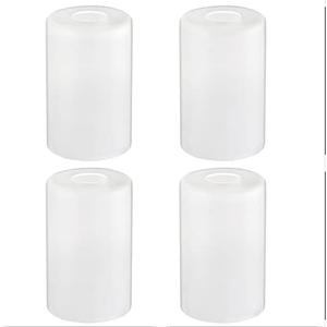 Eidonta 4 Pack White Frosted Glass Shades Replacement, 5.9in Height, 3.9in Diameter, 1.65in Fitter, Cylinder Glass Shade Covers Replacement Globe for Chandelier Pendant Wall Sconces Light Fixtures