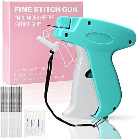Stitch Gun for Clothes， Handheld Stitch Gun Quick Clothing Fixer，Sewing Kit Includes 1,000 Black Fasteners & 1,000 White Fasteners & 6 Needles (Blue)
