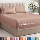 Extra Deep Queen Sheet Set - 6 Piece Breathable & Cooling Sheets - Hotel Luxury Bedding Set w/ 18-24 Inch Extra Deep Pockets - Easy & Secure Fit - Super Soft, Wrinkle Free & Comfy - Mauve, Queen Size